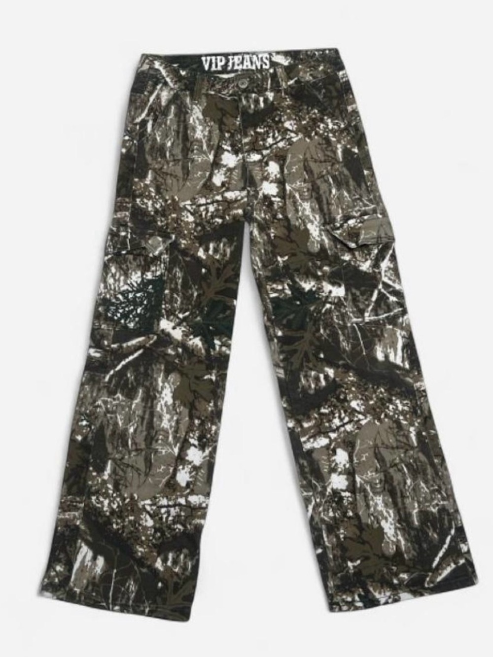 VIP Camo Cargo Pants in Olive, Black & White